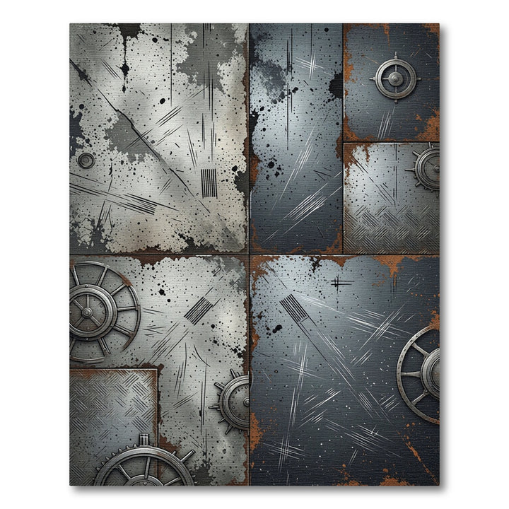 Industrial Grunge Metal Texture Rug