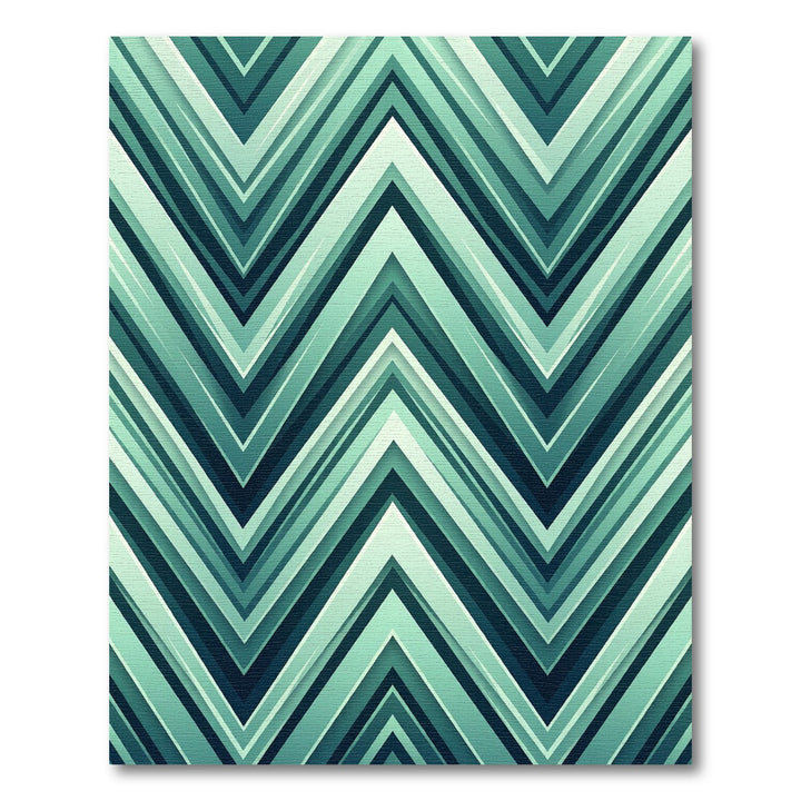 Deep Teal Chevron Layered Rug