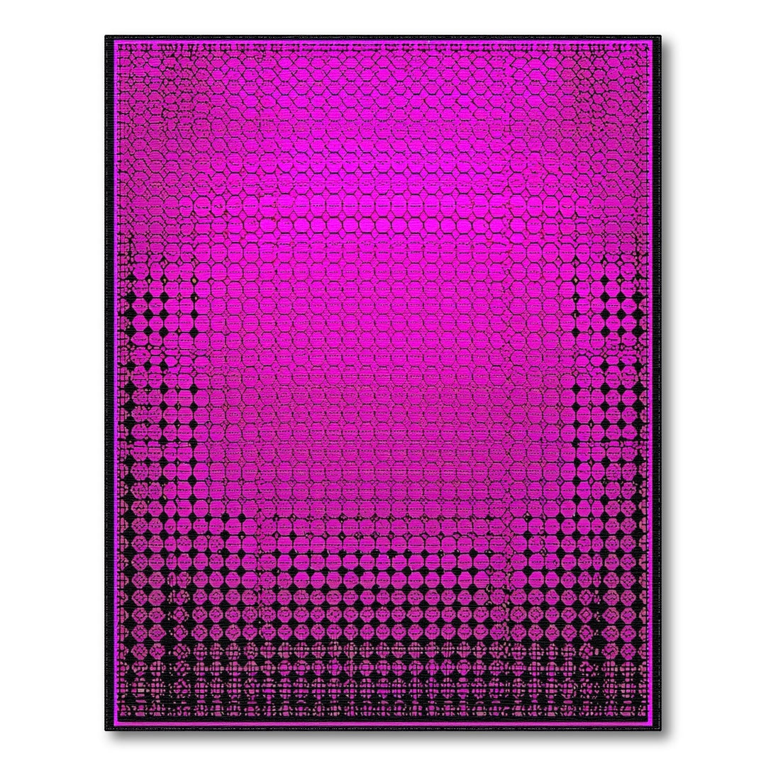 Pink Hexagon Geometric Area Rug