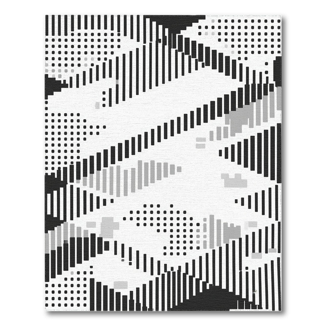 Black White Geometric Area Rug