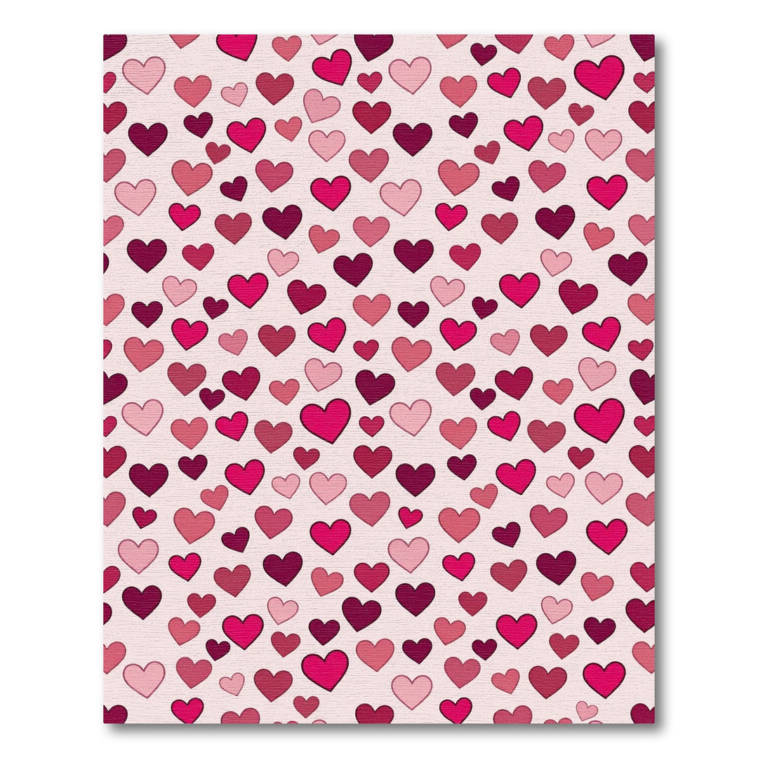 Rosy Pink Heart Scatter Rug