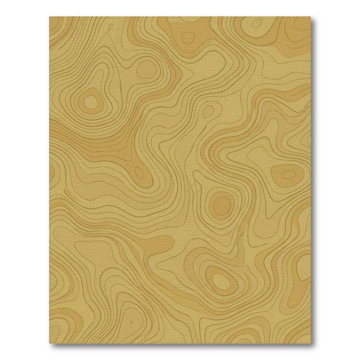 Golden Topographic Contour Rug