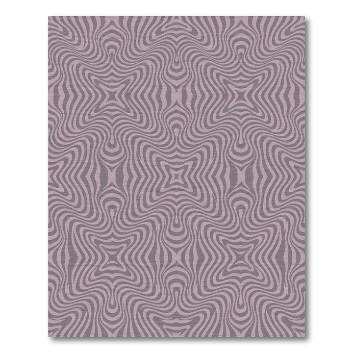Mauve Swirling Optical Illusion Stripes Rug