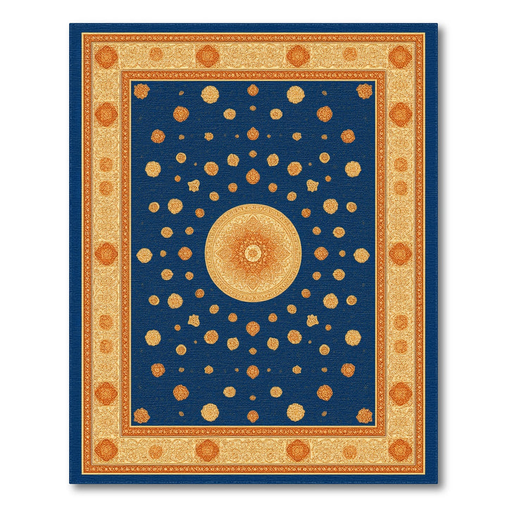 Blue Gold Mandala Area Rug