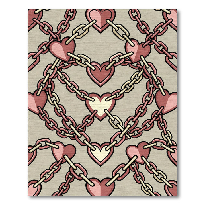 Connected Hearts Chain Overlay Rug