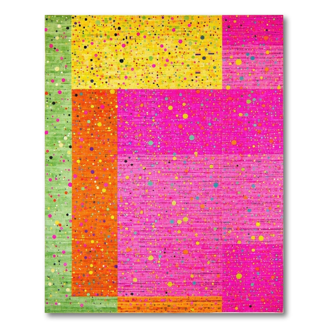 Abstract Area Vibrant Multi-Color Geometric Dot Area Rug