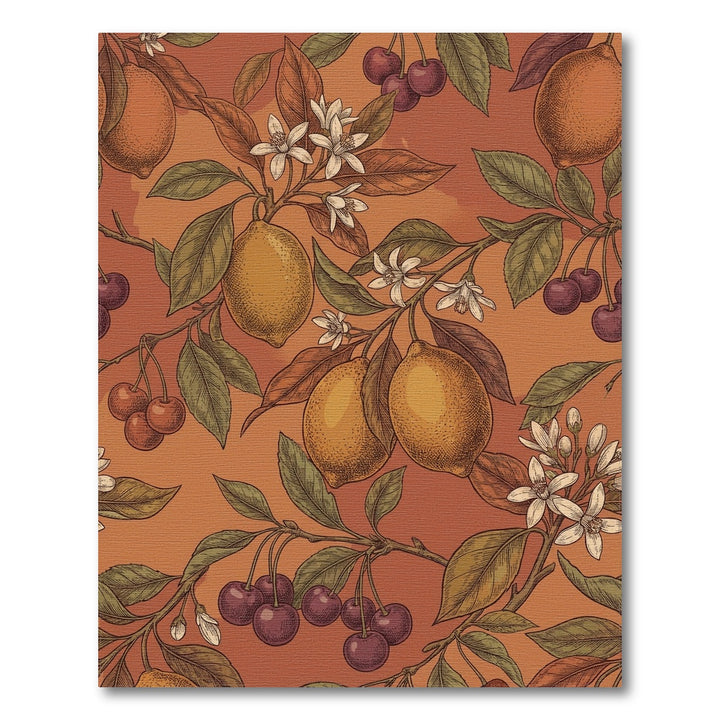 Warm Citrus Cherry Blossom Branch Rug