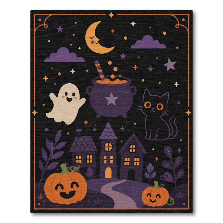 Cute Halloween Ghost Cat Cartoon Area Rug