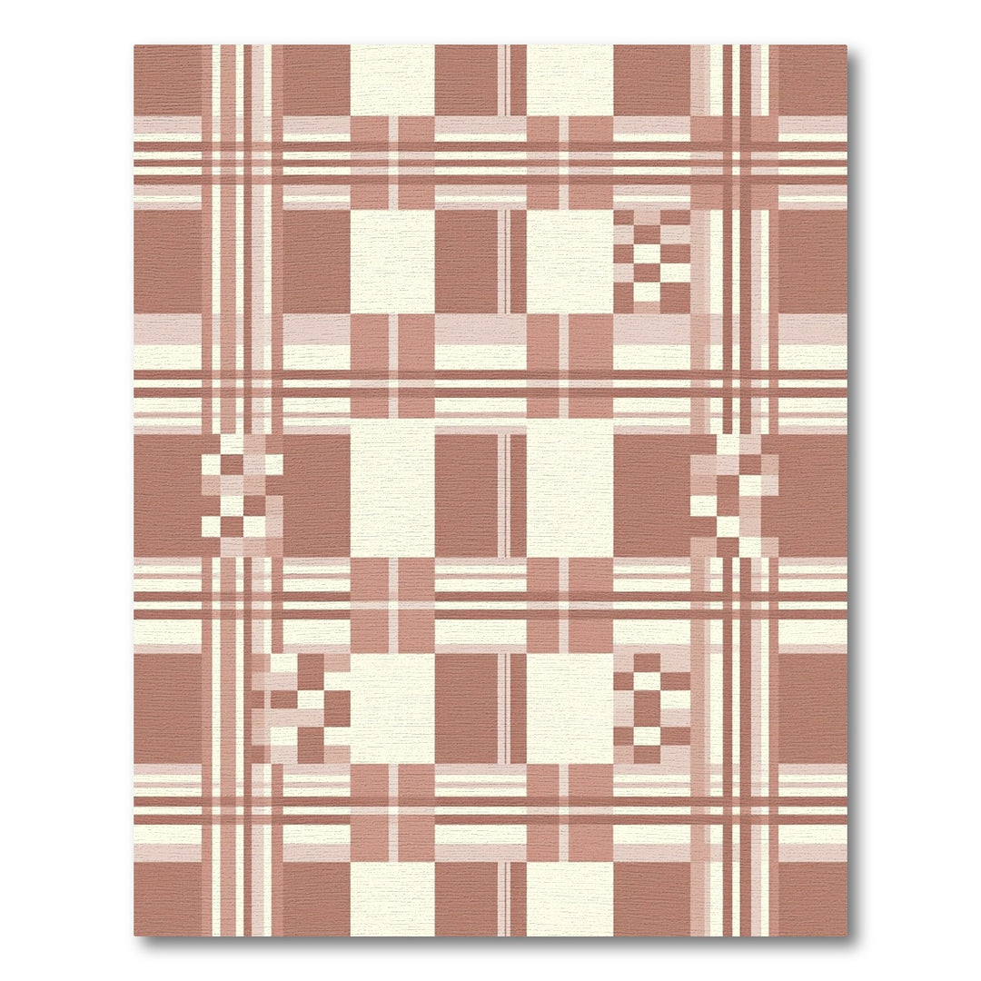 Terracotta Checkerboard Plaid Composition Rug