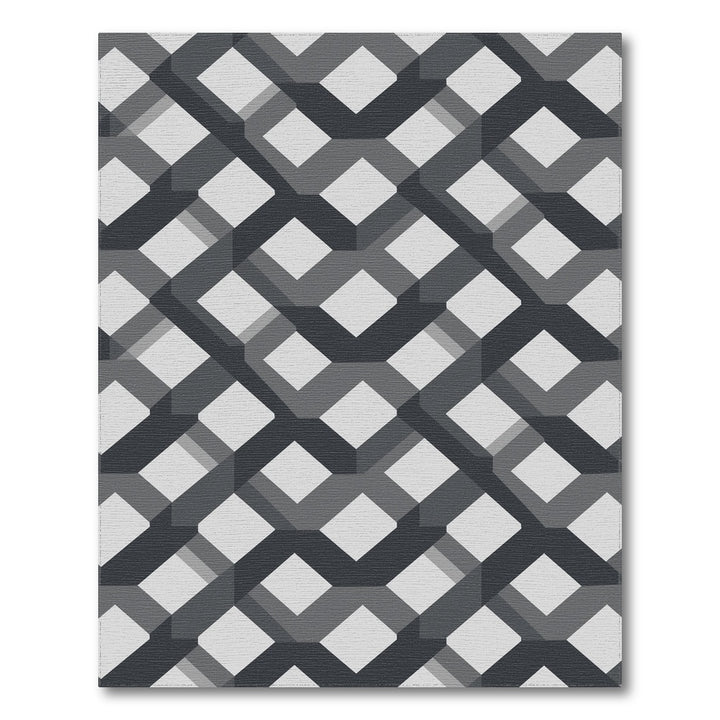 Lattice Geometric Modern Black White Geometric Lattice Area Rug