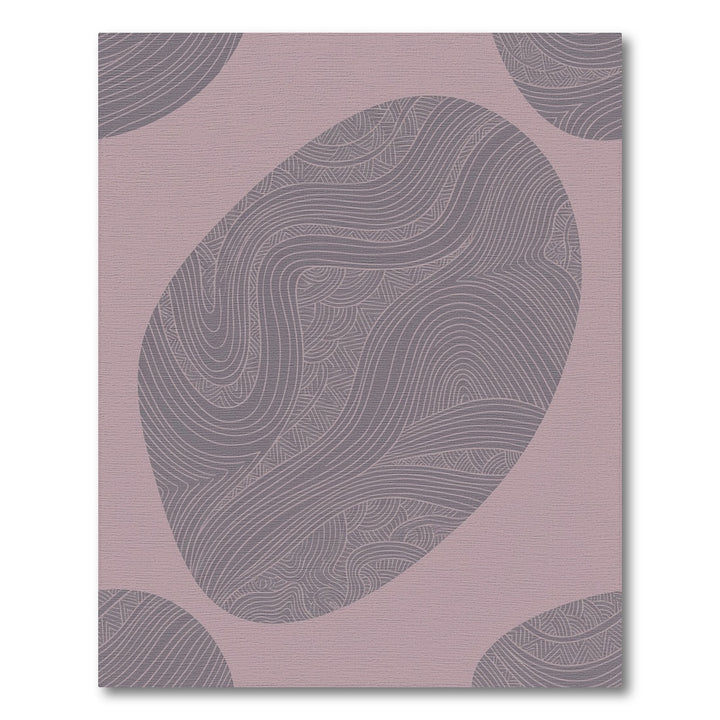 Mauve Abstract Wavy Line Organic Shapes Rug
