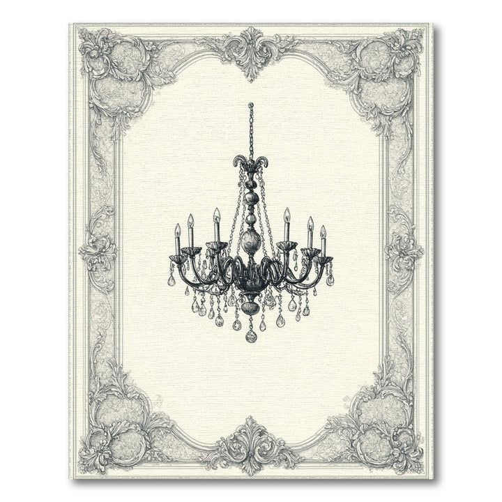 Black White Chandelier Vintage Area Rug