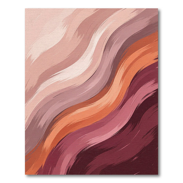 Blush Mauve Streaked Wave Art Rug