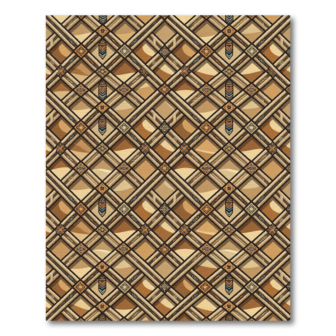 Geometric Tribal Lattice Rug