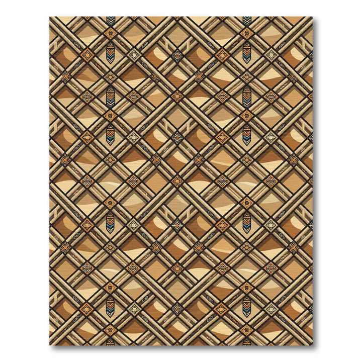 Geometric Tribal Lattice Rug