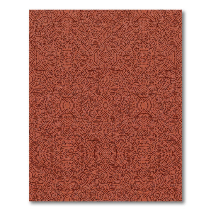 Terracotta Swirls Intricate Symmetry Rug