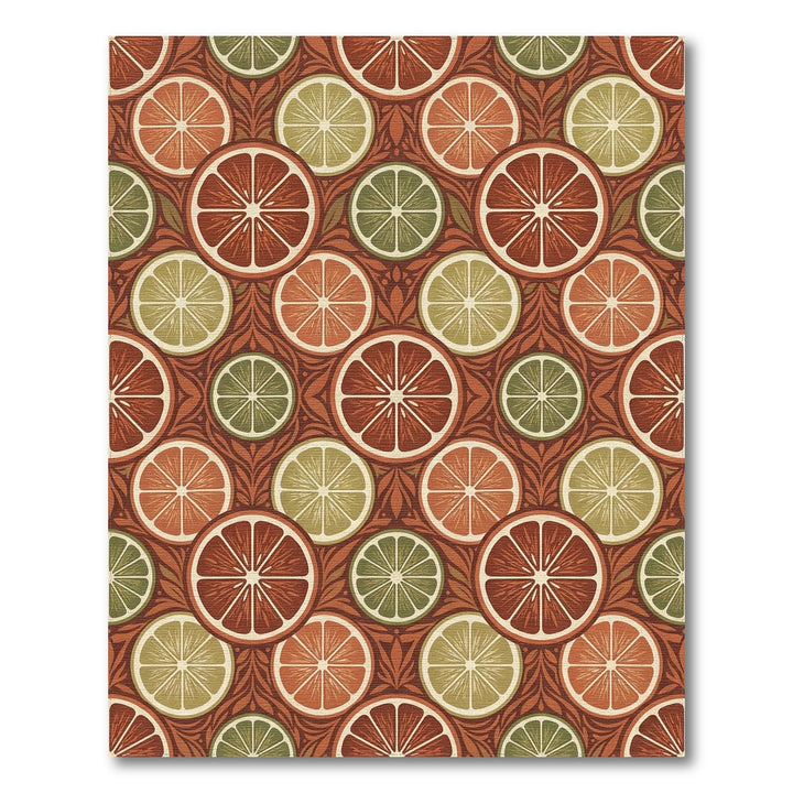 Terracotta Citrus Slice Medallion Rug