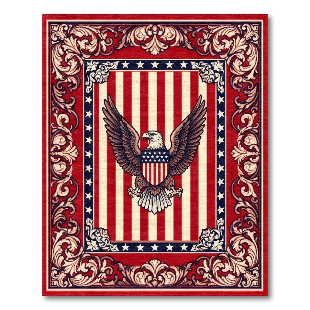 American Eagle Patriotic Red Area Rug