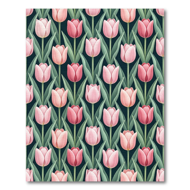 Pastel Pink Tulip Botanical Arrangement Rug