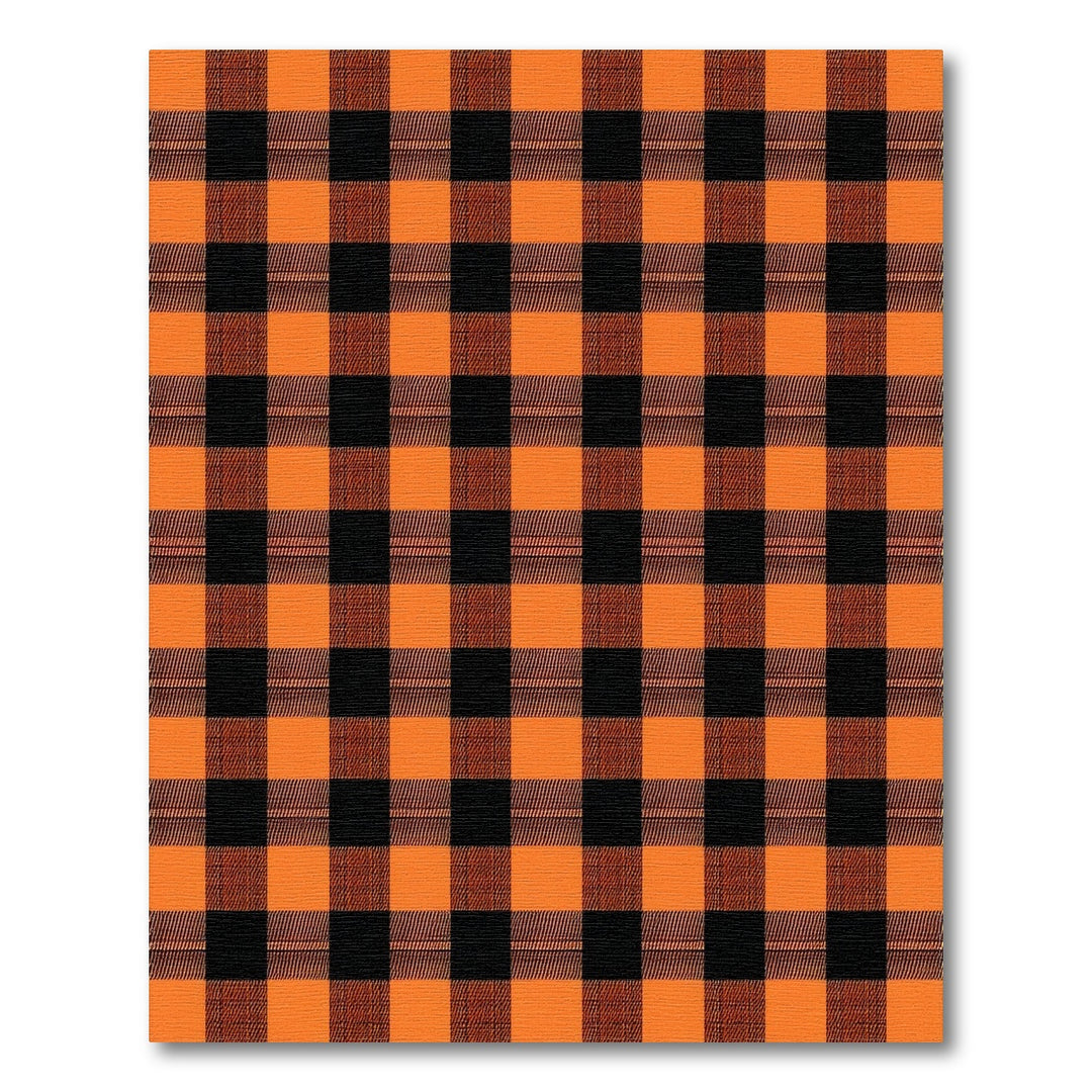 Bold Orange Black Checkered Area Rug