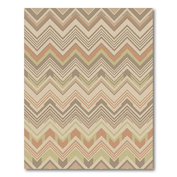 Earthy Chevron Zigzag Lines Rug