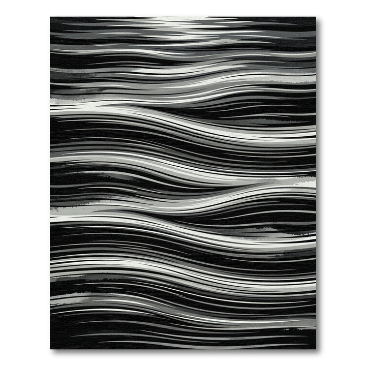 Monochromatic Abstract Wavy Stripes Rug