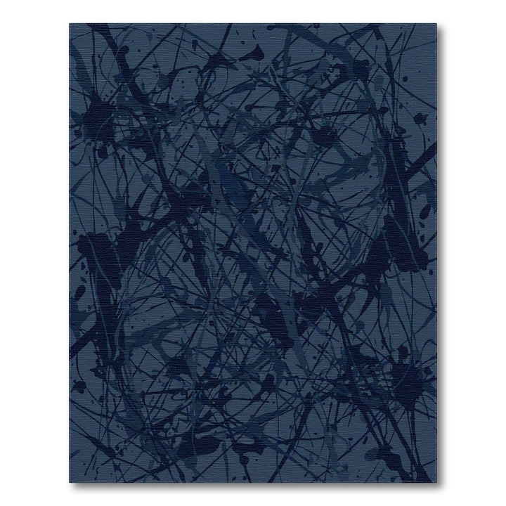 Deep Navy Splatter Abstract Rug