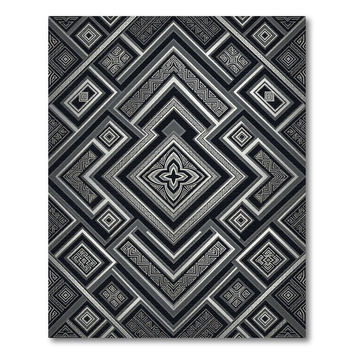 Monochromatic Geometric Art Deco Rug