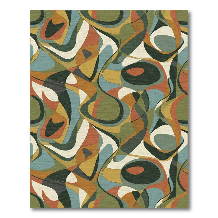 Retro Organic Swirl Abstract Rug