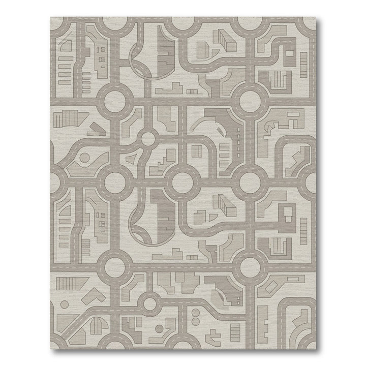 Cityscape Traffic Circle Street Map Rug