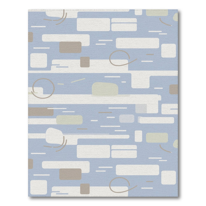 Abstract Area Blue Abstract Washable Area Rug