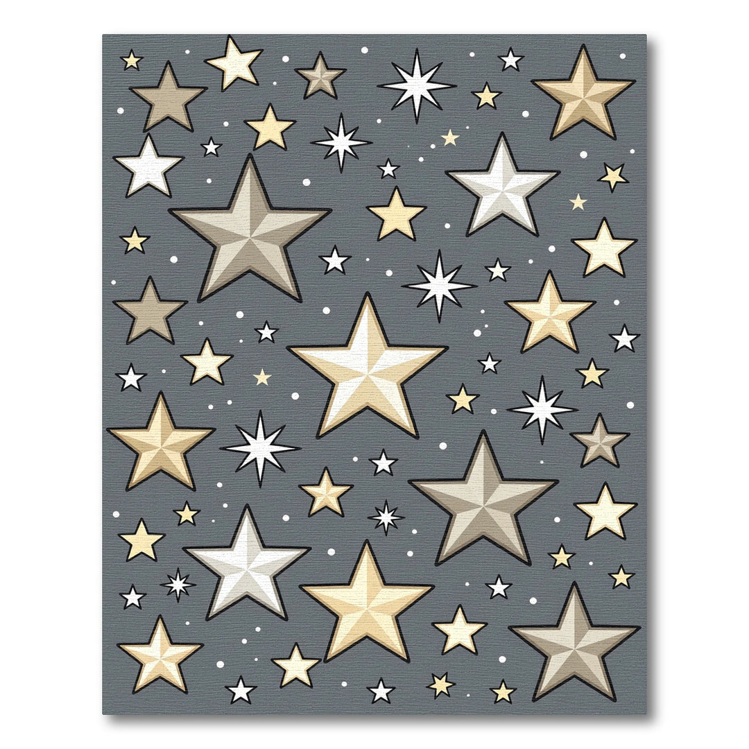 Cosmic Starry Night Gray Rug