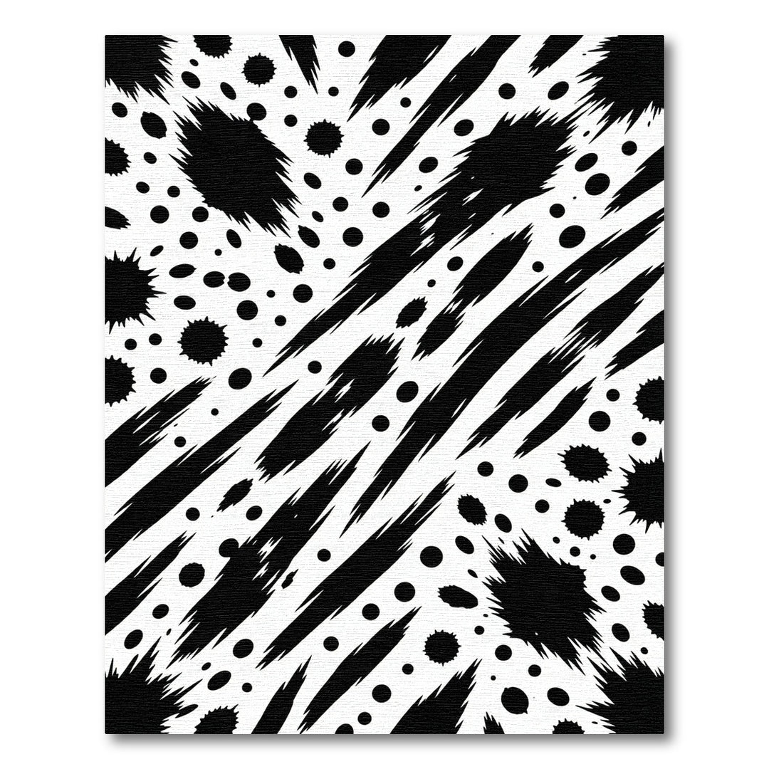 Bold Black Splatter Abstract Rug