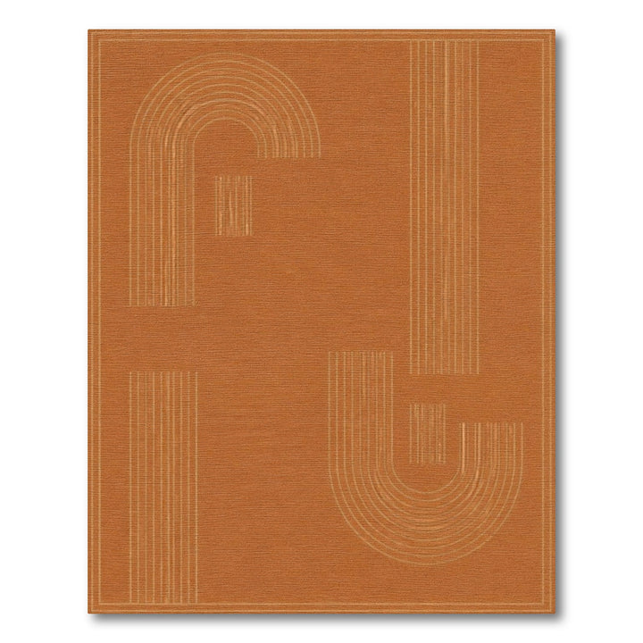 Arch Orange Geometric Arch Area Rug