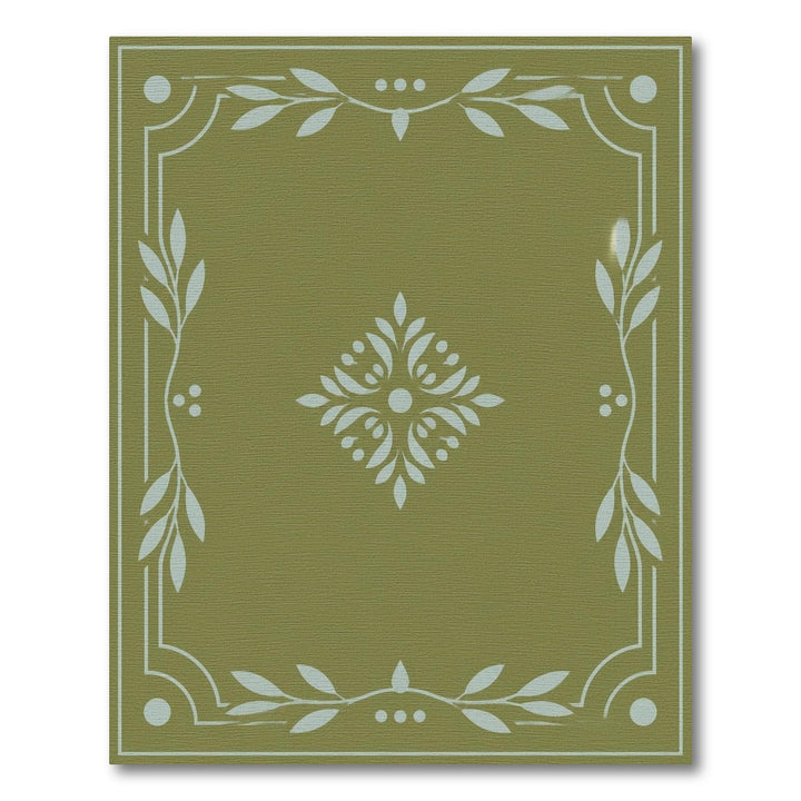 Green Floral Vintage Area Rug