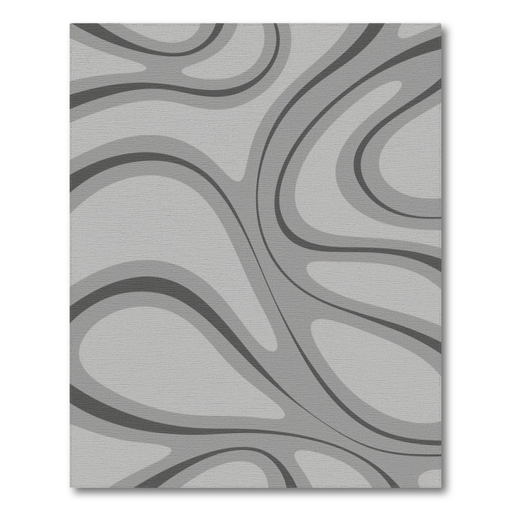 Grey Abstract Wave Area Rug