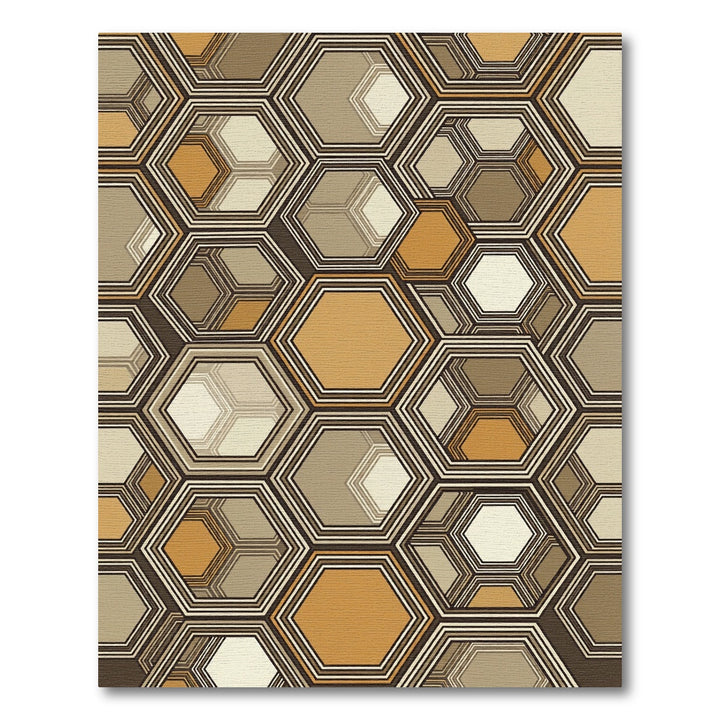 Geometric Honeycomb Hexagon Rug