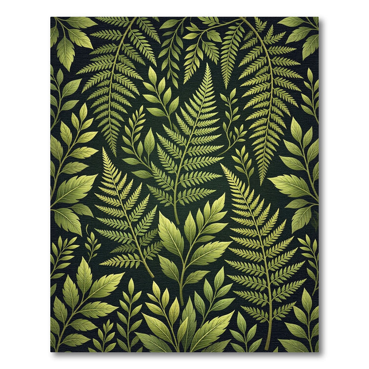 Lush Green Fern Foliage Rug