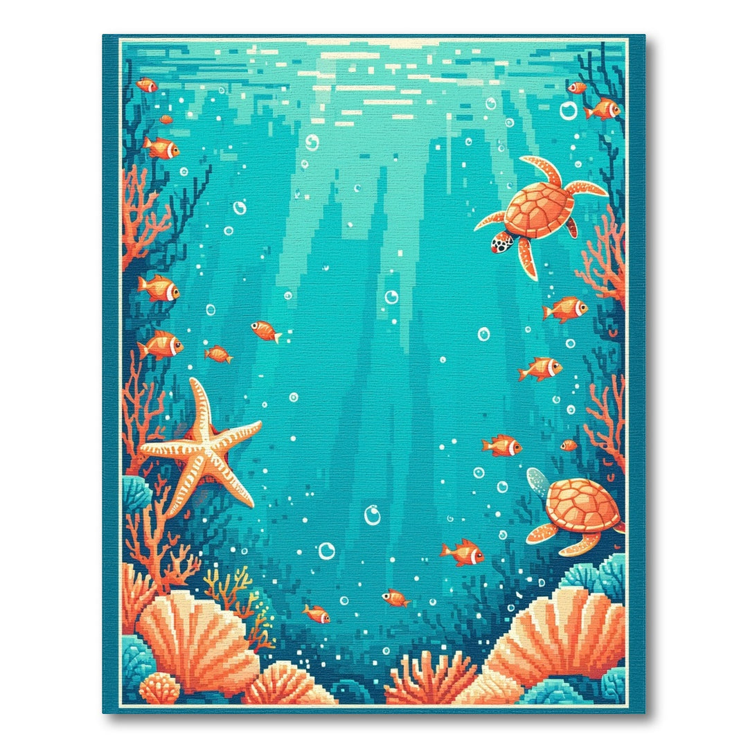 Sea Turtle Blue Teal Washable Area Rug
