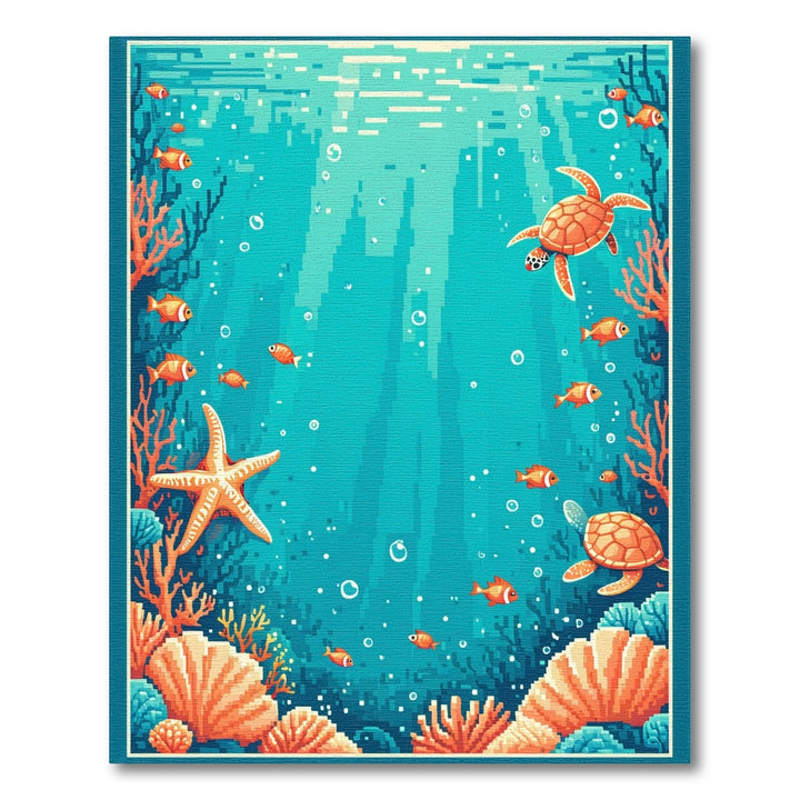 Sea Turtle Blue Teal Washable Area Rug