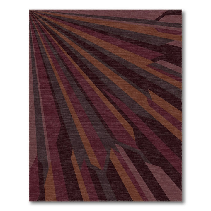 Deep Burgundy Abstract Splayed Stripes Rug