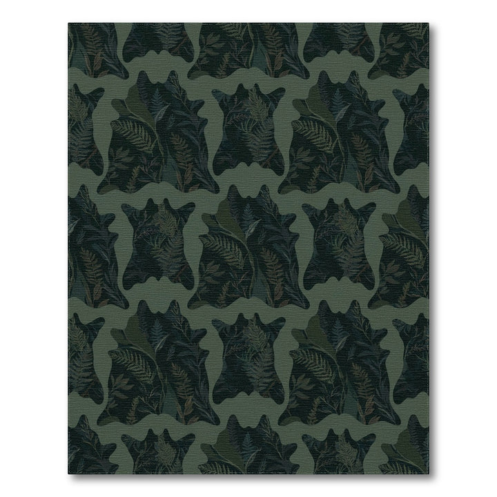 Dark Forest Foliage Animal Pelt Rug