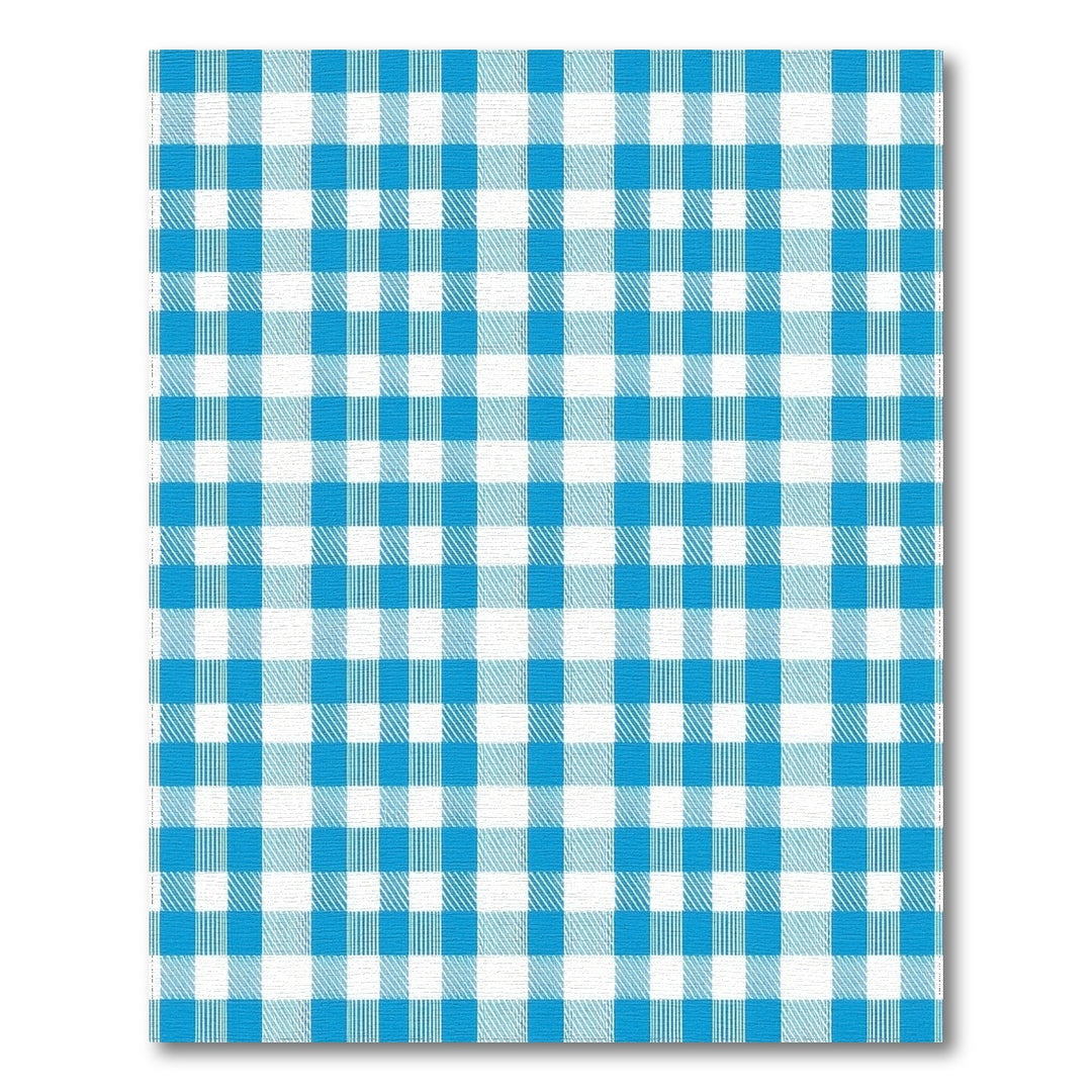 Blue Checkered Washable Blue and Teal Area Rug