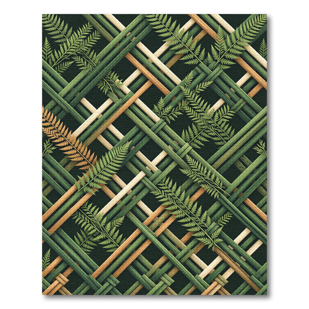 Verdant Bamboo Leaf Weave Rug