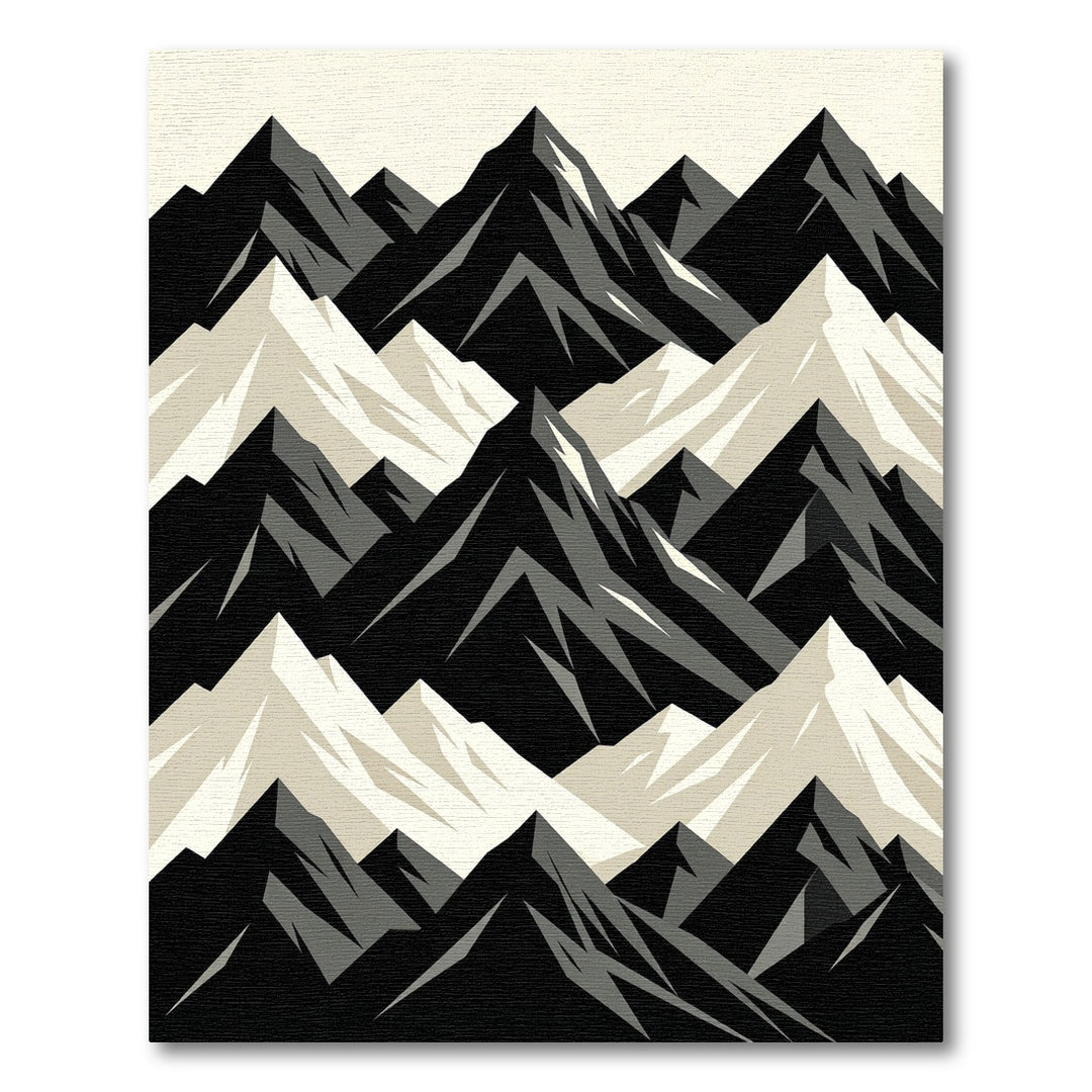 Monochromatic Jagged Mountain Range Rug