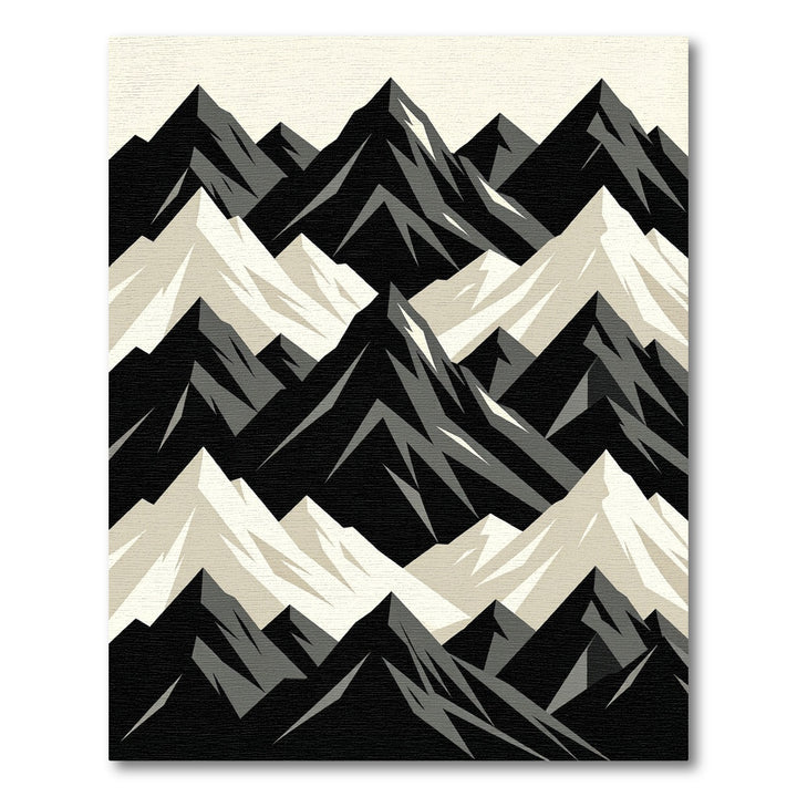Monochromatic Jagged Mountain Range Rug