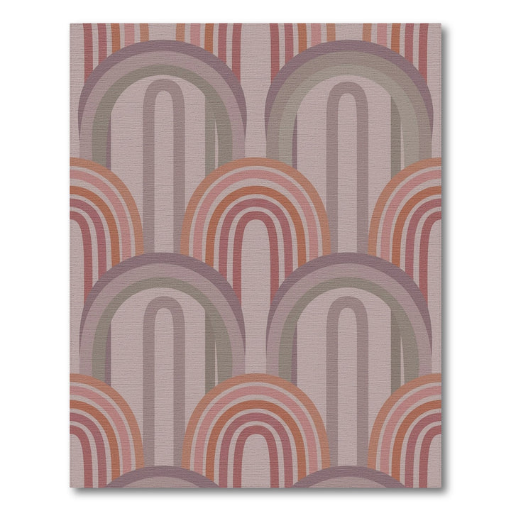Mauve and Orange Archway Rainbow Rug