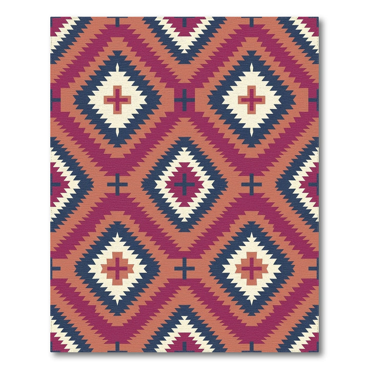 Crimson Diamond Sun Motif Rug