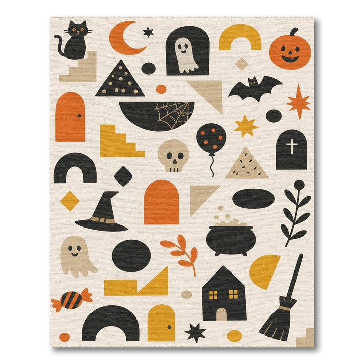 Multi-color and Patterns Halloween Kids Cartoon Washable Area Rug