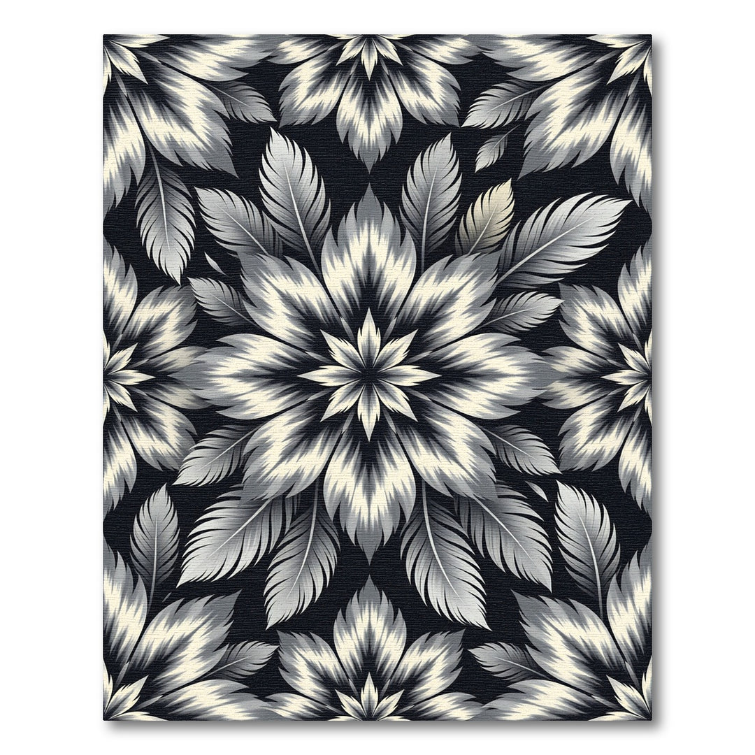 Monochromatic Feather Bloom Rug